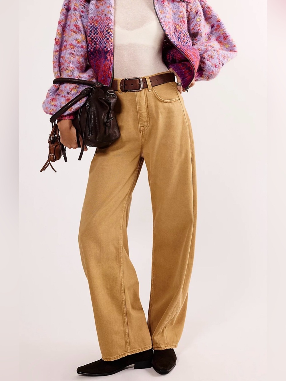 We The Free Truro Baggy Puddle Jeans in Warm Rust